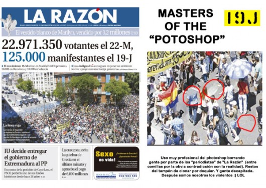 Portada REAL del 20J de LA RAZÓN. Manipulación. DIFUSIÓN MÁXIMA POR FAVOR