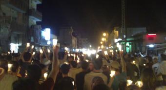 Manifestación contra el régimen sirio en la ciudad de Camishli